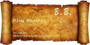 Bing Beatrix névjegykártya